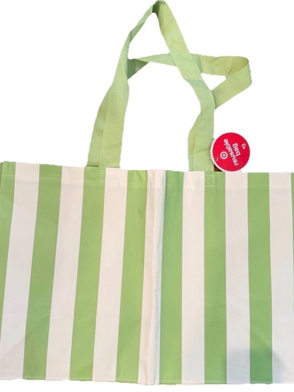 Large Target Summer Cabana Green Striped Reusable Bag - NWT